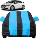 Autofact Civic Old Model Car Cover - EasyShield - Car Body Cover for Honda Civic Old Model - With Mirror Pockets, Triple Stitched, Bottom Fully Elastic, Adjustable Belt and Buckle (Teak Blue Stripes)