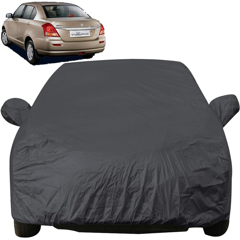 Autofact Swift Dzire Old Model Car Cover - EasyShield - Car Body Cover for Maruti Swift Dzire Old Model - With Mirror Pockets, Triple Stitched, Bottom Fully Elastic, Adjustable Belt and Buckle (Grey 190T)