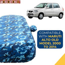Autofact Alto Old Model Car Cover - TearTough - Dog Proof / Waterproof Car Body Cover for Maruti Alto Old Model - With Mirror Pockets, Triple Stitched, Bottom Fully Elastic, Adjustable Belt and Buckle (Airforce Blue 4x4)