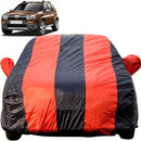 Autofact Duster Car Cover - EasyShield - Car Body Cover for Renaults Duster - With Mirror Pockets, Triple Stitched, Bottom Fully Elastic, Adjustable Belt and Buckle (Red Blue Stripes)