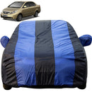 Autofact Manza Car Cover - EasyShield - Car Body Cover for Tata Manza - With Mirror Pockets, Triple Stitched, Bottom Fully Elastic, Adjustable Belt and Buckle (Royal Blue Stripes)