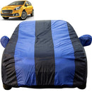 Autofact Punto Car Cover - EasyShield - Car Body Cover for Fiat Punto - With Mirror Pockets, Triple Stitched, Bottom Fully Elastic, Adjustable Belt and Buckle (Royal Blue Stripes)