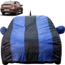 Autofact Aura Car Cover - EasyShield - Car Body Cover for Hyundai Aura - With Mirror Pockets, Triple Stitched, Bottom Fully Elastic, Adjustable Belt and Buckle (Royal Blue Stripes)