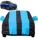 Autofact Urban Cruiser Car Cover - EasyShield - Car Body Cover for Toyota Urban Cruiser - With Mirror Pockets, Triple Stitched, Bottom Fully Elastic, Adjustable Belt and Buckle (Teak Blue Stripes)