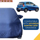 Autofact New Santro Car Cover - CoreProtect - Water Resistant Car Body Cover for Hyundai New Santro - With Mirror Pockets, Triple Stitched, Bottom Fully Elastic, Adjustable Belt and Buckle (Navy 210D)