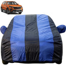 Autofact Kushaq Car Cover - EasyShield - Car Body Cover for Skoda Kushaq - With Mirror Pockets, Triple Stitched, Bottom Fully Elastic, Adjustable Belt and Buckle (Royal Blue Stripes)
