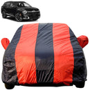 Autofact Sportage Car Cover - EasyShield - Car Body Cover for Kia Sportage - With Mirror Pockets, Triple Stitched, Bottom Fully Elastic, Adjustable Belt and Buckle (Red Blue Stripes)