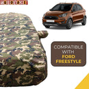 Autofact Freestyle Car Cover - TearTough - Dog Proof / Waterproof Car Body Cover for Ford Freestyle - With Mirror Pockets, Triple Stitched, Bottom Fully Elastic, Adjustable Belt and Buckle (Jungle Print 4x4)