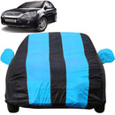 Autofact Fiesta  Car Cover - EasyShield - Car Body Cover for Ford Fiesta  - With Mirror Pockets, Triple Stitched, Bottom Fully Elastic, Adjustable Belt and Buckle (Teak Blue Stripes)