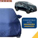 Autofact Marazzo Car Cover - CoreProtect - Water Resistant Car Body Cover for Mahindra Marazzo - With Mirror Pockets, Triple Stitched, Bottom Fully Elastic, Adjustable Belt and Buckle (Navy 210D)