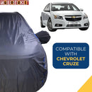 Autofact Cruze Car Cover - CoreProtect - Water Resistant Car Body Cover for Chevrolet Cruze - With Mirror Pockets, Triple Stitched, Bottom Fully Elastic, Adjustable Belt and Buckle (Grey 210D)