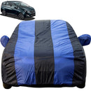 Autofact Marazzo Car Cover - EasyShield - Car Body Cover for Mahindra Marazzo - With Mirror Pockets, Triple Stitched, Bottom Fully Elastic, Adjustable Belt and Buckle (Royal Blue Stripes)