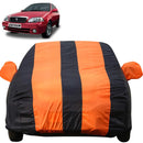 Autofact Esteem Car Cover - EasyShield - Car Body Cover for Maruti Esteem - With Mirror Pockets, Triple Stitched, Bottom Fully Elastic, Adjustable Belt and Buckle (Orange Blue Stripes)