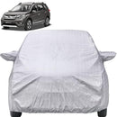 Autofact BRV Car Cover - FlexGuard - Waterproof Car Body Cover for Honda BRV - With Mirror Pockets, Triple Stitched, Bottom Fully Elastic, Adjustable Belt and Buckle (Silver)