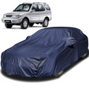 Autofact Safari Car Cover - EasyShield - Car Body Cover for Tata Safari - With Mirror Pockets, Triple Stitched, Bottom Fully Elastic, Adjustable Belt and Buckle (Navy 190T)