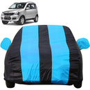 Autofact Quanto Car Cover - EasyShield - Car Body Cover for Mahindra Quanto - With Mirror Pockets, Triple Stitched, Bottom Fully Elastic, Adjustable Belt and Buckle (Teak Blue Stripes)
