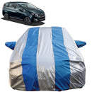 Autofact Marazzo Car Cover - FlexGuard - Waterproof Car Body Cover for Mahindra Marazzo - With Mirror Pockets, Triple Stitched, Bottom Fully Elastic, Adjustable Belt and Buckle (Silver / Blue Stripes)