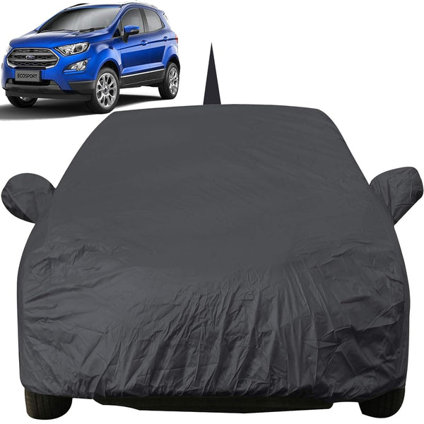 Autofact Ecosport Car Cover - EasyShield - Car Body Cover for Ford Ecosport - With Mirror Pockets, Triple Stitched, Bottom Fully Elastic, Adjustable Belt and Buckle (Grey 190T)