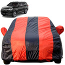 Autofact Xuv 700 Car Cover - EasyShield - Car Body Cover for Mahindra Xuv 700 - With Mirror Pockets, Triple Stitched, Bottom Fully Elastic, Adjustable Belt and Buckle (Red Blue Stripes)