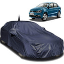 Autofact Ameo Car Cover - EasyShield - Car Body Cover for Volkswagen Ameo - With Mirror Pockets, Triple Stitched, Bottom Fully Elastic, Adjustable Belt and Buckle (Navy 190T)