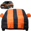 Autofact Freestyle Car Cover - EasyShield - Car Body Cover for Ford Freestyle - With Mirror Pockets, Triple Stitched, Bottom Fully Elastic, Adjustable Belt and Buckle (Orange Blue Stripes)