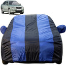 Autofact Laura Car Cover - EasyShield - Car Body Cover for Skoda Laura - With Mirror Pockets, Triple Stitched, Bottom Fully Elastic, Adjustable Belt and Buckle (Royal Blue Stripes)
