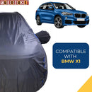 Autofact X1 Car Cover - CoreProtect - Water Resistant Car Body Cover for BMW X1 - With Mirror Pockets, Triple Stitched, Bottom Fully Elastic, Adjustable Belt and Buckle (Grey 210D)