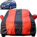 Autofact Eon Car Cover - EasyShield - Car Body Cover for Hyundai Eon - With Mirror Pockets, Triple Stitched, Bottom Fully Elastic, Adjustable Belt and Buckle (Red Blue Stripes)