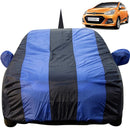 Autofact Grand I10 Car Cover - EasyShield - Car Body Cover for Hyundai Grand I10 - With Mirror Pockets, Triple Stitched, Bottom Fully Elastic, Adjustable Belt and Buckle (Royal Blue Stripes)