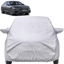Autofact A6 Car Cover - FlexGuard - Waterproof Car Body Cover for Audi A6 - With Mirror Pockets, Triple Stitched, Bottom Fully Elastic, Adjustable Belt and Buckle (Silver)