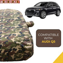 Autofact Q5 Car Cover - TearTough - Dog Proof / Waterproof Car Body Cover for Audi Q5 - With Mirror Pockets, Triple Stitched, Bottom Fully Elastic, Adjustable Belt and Buckle (Jungle Print 4x4)