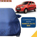 Autofact Alto 800 Car Cover - CoreProtect - Water Resistant Car Body Cover for Maruti Alto 800 - With Mirror Pockets, Triple Stitched, Bottom Fully Elastic, Adjustable Belt and Buckle (Navy 210D)