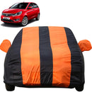 Autofact Bolt Car Cover - EasyShield - Car Body Cover for Tata Bolt - With Mirror Pockets, Triple Stitched, Bottom Fully Elastic, Adjustable Belt and Buckle (Orange Blue Stripes)
