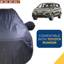 Autofact Rumion Car Cover - CoreProtect - Water Resistant Car Body Cover for Toyota Rumion - With Mirror Pockets, Triple Stitched, Bottom Fully Elastic, Adjustable Belt and Buckle (Grey 210D)