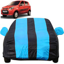 Autofact Alto 800 Car Cover - EasyShield - Car Body Cover for Maruti Alto 800 - With Mirror Pockets, Triple Stitched, Bottom Fully Elastic, Adjustable Belt and Buckle (Teak Blue Stripes)