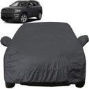Autofact Compass Car Cover - EasyShield - Car Body Cover for Jeep Compass - With Mirror Pockets, Triple Stitched, Bottom Fully Elastic, Adjustable Belt and Buckle (Grey 190T)