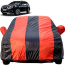 Autofact Terrano Car Cover - EasyShield - Car Body Cover for Nissan Terrano - With Mirror Pockets, Triple Stitched, Bottom Fully Elastic, Adjustable Belt and Buckle (Red Blue Stripes)
