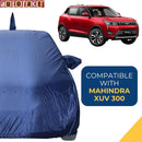 Autofact XUV 300 Car Cover - CoreProtect - Water Resistant Car Body Cover for Mahindra XUV 300 - With Mirror & Antenna Pockets, Triple Stitched, Bottom Fully Elastic, Adjustable Belt and Buckle (Navy 210D)