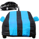 Autofact Vento Car Cover - EasyShield - Car Body Cover for Volkswagen Vento - With Mirror Pockets, Triple Stitched, Bottom Fully Elastic, Adjustable Belt and Buckle (Teak Blue Stripes)