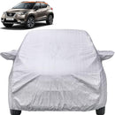 Autofact Kicks Car Cover - FlexGuard - Waterproof Car Body Cover for Nissan Kicks - With Mirror Pockets, Triple Stitched, Bottom Fully Elastic, Adjustable Belt and Buckle (Silver)