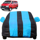 Autofact Eeco Car Cover - EasyShield - Car Body Cover for Maruti Eeco - With Mirror Pockets, Triple Stitched, Bottom Fully Elastic, Adjustable Belt and Buckle (Teak Blue Stripes)