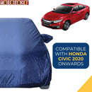 Autofact Civic New Model Car Cover - CoreProtect - Water Resistant Car Body Cover for Honda Civic New Model - With Mirror Pockets, Triple Stitched, Bottom Fully Elastic, Adjustable Belt and Buckle (Navy 210D)