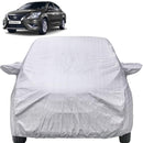 Autofact Sunny Car Cover - FlexGuard - Waterproof Car Body Cover for Nissan Sunny - With Mirror Pockets, Triple Stitched, Bottom Fully Elastic, Adjustable Belt and Buckle (Silver)