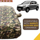 Autofact Alto K10 New Model Car Cover - TearTough - Dog Proof / Waterproof Car Body Cover for Maruti Alto K10 New Model - With Mirror Pockets, Triple Stitched, Bottom Fully Elastic, Adjustable Belt and Buckle (Jungle Print 4x4)