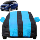 Autofact Indica Car Cover - EasyShield - Car Body Cover for Tata Indica - With Mirror Pockets, Triple Stitched, Bottom Fully Elastic, Adjustable Belt and Buckle (Teak Blue Stripes)