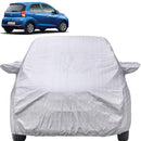 Autofact New Santro Car Cover - FlexGuard - Waterproof Car Body Cover for Hyundai New Santro - With Mirror Pockets, Triple Stitched, Bottom Fully Elastic, Adjustable Belt and Buckle (Silver)