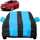 Autofact Bolt Car Cover - EasyShield - Car Body Cover for Tata Bolt - With Mirror Pockets, Triple Stitched, Bottom Fully Elastic, Adjustable Belt and Buckle (Teak Blue Stripes)