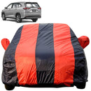 Autofact Innova Hycross Car Cover - EasyShield - Car Body Cover for Toyota Innova Hycross - With Mirror Pockets, Triple Stitched, Bottom Fully Elastic, Adjustable Belt and Buckle (Red Blue Stripes)