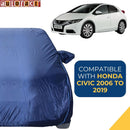 Autofact Creta New Car Cover - CoreProtect - Water Resistant Car Body Cover for Hyundai Creta New - With Mirror Pockets, Triple Stitched, Bottom Fully Elastic, Adjustable Belt and Buckle (Navy 210D)