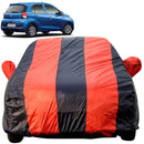 Autofact New Santro Car Cover - EasyShield - Car Body Cover for Hyundai New Santro - With Mirror Pockets, Triple Stitched, Bottom Fully Elastic, Adjustable Belt and Buckle (Red Blue Stripes)